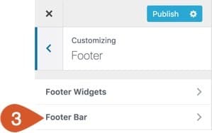 Click the Footer Bar option.