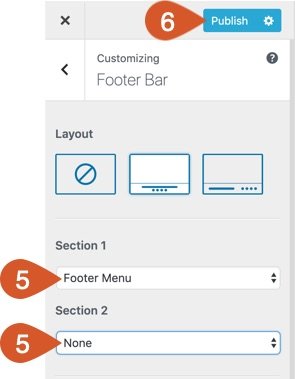 Chose which section the footer menu should go into and either leave the other section blank or choose what should go in there.
