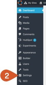 WPHubSite WordPress admin dashboard menu.