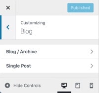WordPress Customize Blog Options