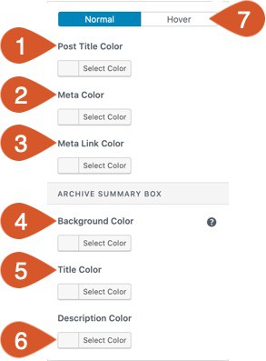 Blog/archive color and background customization