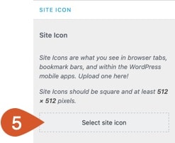 Select a site icon aka favicon.