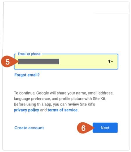 Google account email or phone information.