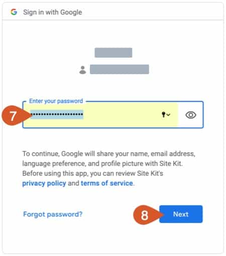 Google account password.