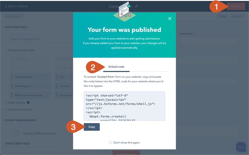 hubspot-publish-form-popup